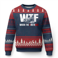 Funny Firefighter Ugly Christmas Sweater WTF What The Firetruck Fireman Gift - Wonder Print Shop