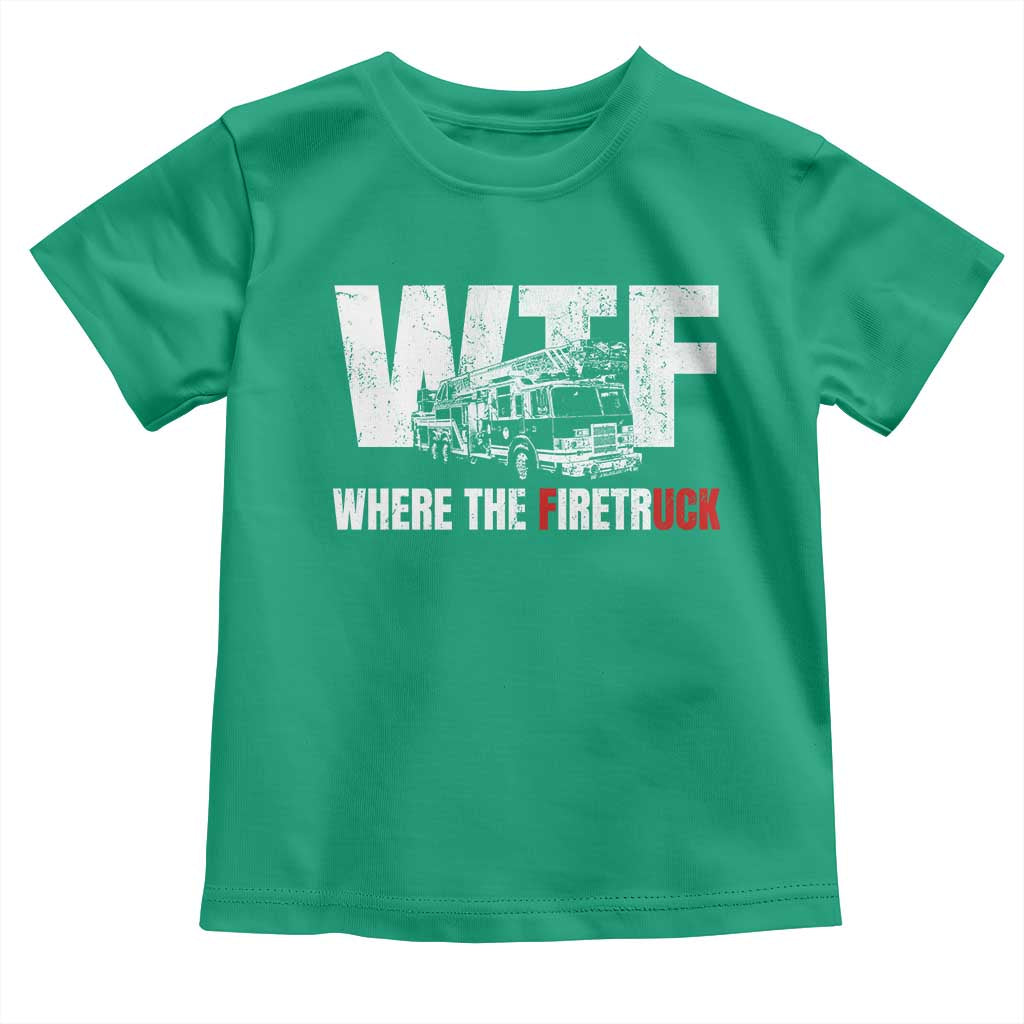 Funny Firefighter Toddler T Shirt WTF What The Firetruck Fireman Gift - Wonder Print Shop