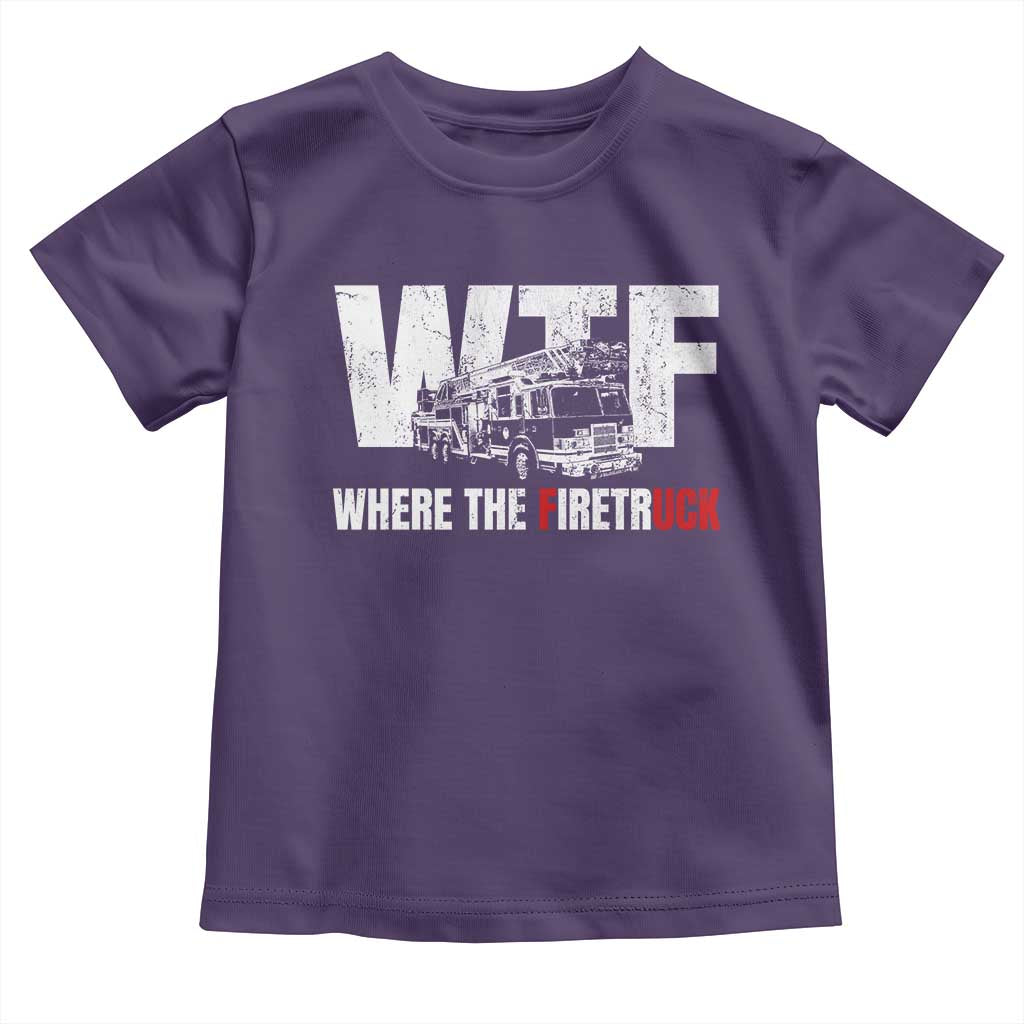 Funny Firefighter Toddler T Shirt WTF What The Firetruck Fireman Gift - Wonder Print Shop