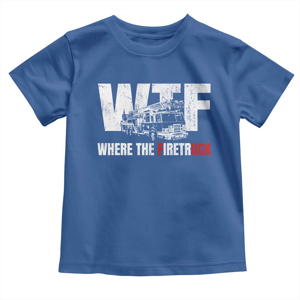 Funny Firefighter Toddler T Shirt WTF What The Firetruck Fireman Gift - Wonder Print Shop