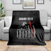 Isaiah 43 2 Firefighter Throw Blanket Fireman Prayer Cross Bible Verse American Flag - Wonder Print Shop
