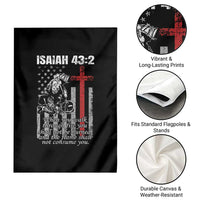 Isaiah 43 2 Firefighter Garden Flag Fireman Prayer Cross Bible Verse American Flag - Wonder Print Shop