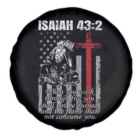 Isaiah 43 2 Firefighter Spare Tire Cover Fireman Prayer Cross Bible Verse American Flag - Wonder Print Shop