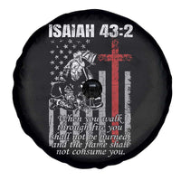 Isaiah 43 2 Firefighter Spare Tire Cover Fireman Prayer Cross Bible Verse American Flag - Wonder Print Shop
