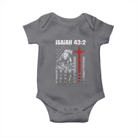 Isaiah 43 2 Firefighter Baby Onesie Fireman Prayer Cross Bible Verse American Flag - Wonder Print Shop