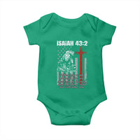 Isaiah 43 2 Firefighter Baby Onesie Fireman Prayer Cross Bible Verse American Flag - Wonder Print Shop