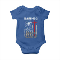 Isaiah 43 2 Firefighter Baby Onesie Fireman Prayer Cross Bible Verse American Flag - Wonder Print Shop