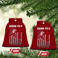 Isaiah 43 2 Firefighter Ceramic Ornament Fireman Prayer Cross Bible Verse American Flag - Wonder Print Shop