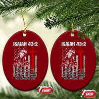 Isaiah 43 2 Firefighter Ceramic Ornament Fireman Prayer Cross Bible Verse American Flag - Wonder Print Shop