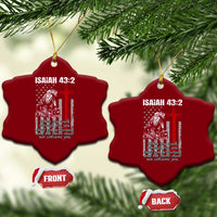 Isaiah 43 2 Firefighter Ceramic Ornament Fireman Prayer Cross Bible Verse American Flag - Wonder Print Shop