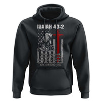 Isaiah 43 2 Firefighter Hoodie Fireman Prayer Cross Bible Verse American Flag - Wonder Print Shop