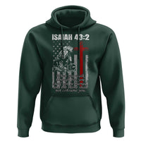 Isaiah 43 2 Firefighter Hoodie Fireman Prayer Cross Bible Verse American Flag - Wonder Print Shop