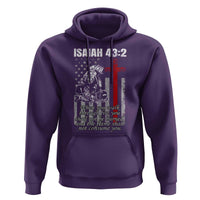 Isaiah 43 2 Firefighter Hoodie Fireman Prayer Cross Bible Verse American Flag - Wonder Print Shop