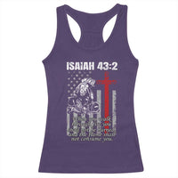 Isaiah 43 2 Firefighter Racerback Tank Top Fireman Prayer Cross Bible Verse American Flag - Wonder Print Shop
