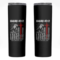 Isaiah 43 2 Firefighter Skinny Tumbler Fireman Prayer Cross Bible Verse American Flag - Wonder Print Shop