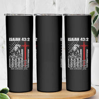 Isaiah 43 2 Firefighter Skinny Tumbler Fireman Prayer Cross Bible Verse American Flag - Wonder Print Shop