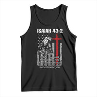 Isaiah 43 2 Firefighter Tank Top Fireman Prayer Cross Bible Verse American Flag - Wonder Print Shop