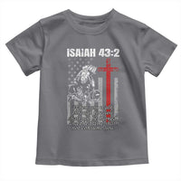 Isaiah 43 2 Firefighter Toddler T Shirt Fireman Prayer Cross Bible Verse American Flag - Wonder Print Shop