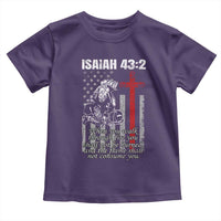 Isaiah 43 2 Firefighter Toddler T Shirt Fireman Prayer Cross Bible Verse American Flag - Wonder Print Shop