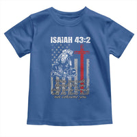 Isaiah 43 2 Firefighter Toddler T Shirt Fireman Prayer Cross Bible Verse American Flag - Wonder Print Shop