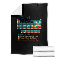 Can I Lick It Periodic Table Throw Blanket Funny Chemistry Science Teacher Student - Wonder Print Shop