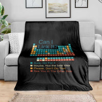 Can I Lick It Periodic Table Throw Blanket Funny Chemistry Science Teacher Student - Wonder Print Shop