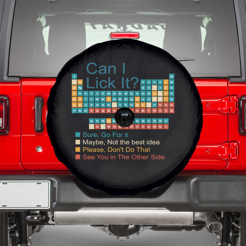 Can I Lick It Periodic Table Spare Tire Cover Funny Chemistry Science Teacher Student - Wonder Print Shop