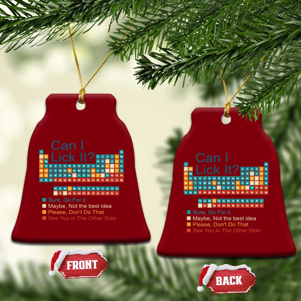 Can I Lick It Periodic Table Ceramic Ornament Funny Chemistry Science Teacher Student - Wonder Print Shop
