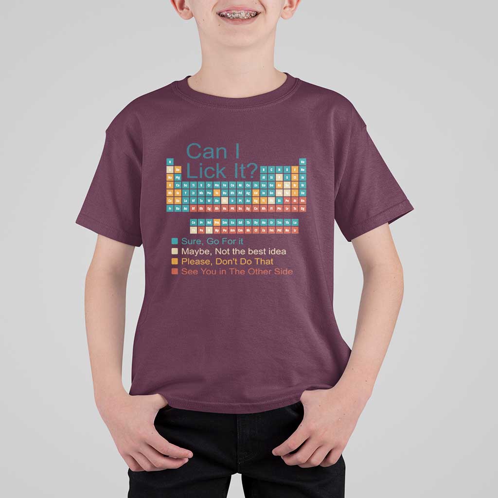 Can I Lick It Periodic Table T Shirt For Kid Funny Chemistry Science Teacher Student - Wonder Print Shop