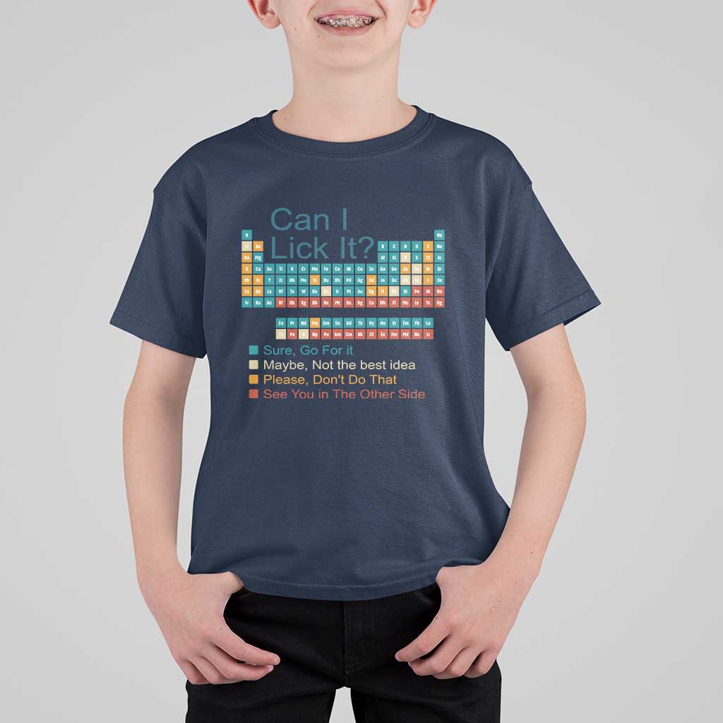 Can I Lick It Periodic Table T Shirt For Kid Funny Chemistry Science Teacher Student - Wonder Print Shop