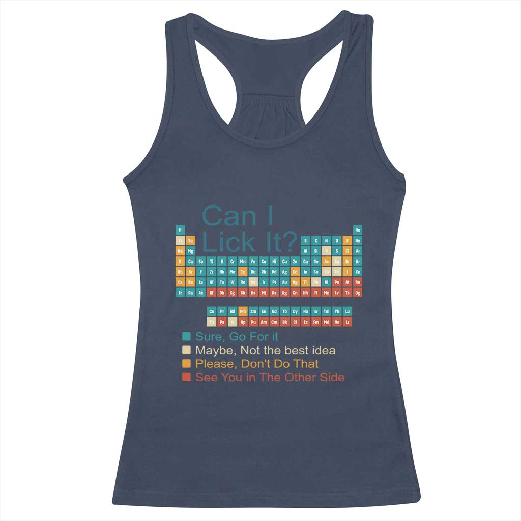 Can I Lick It Periodic Table Racerback Tank Top Funny Chemistry Science Teacher Student - Wonder Print Shop