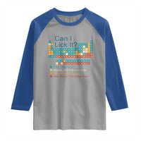 Can I Lick It Periodic Table Raglan Shirt Funny Chemistry Science Teacher Student - Wonder Print Shop