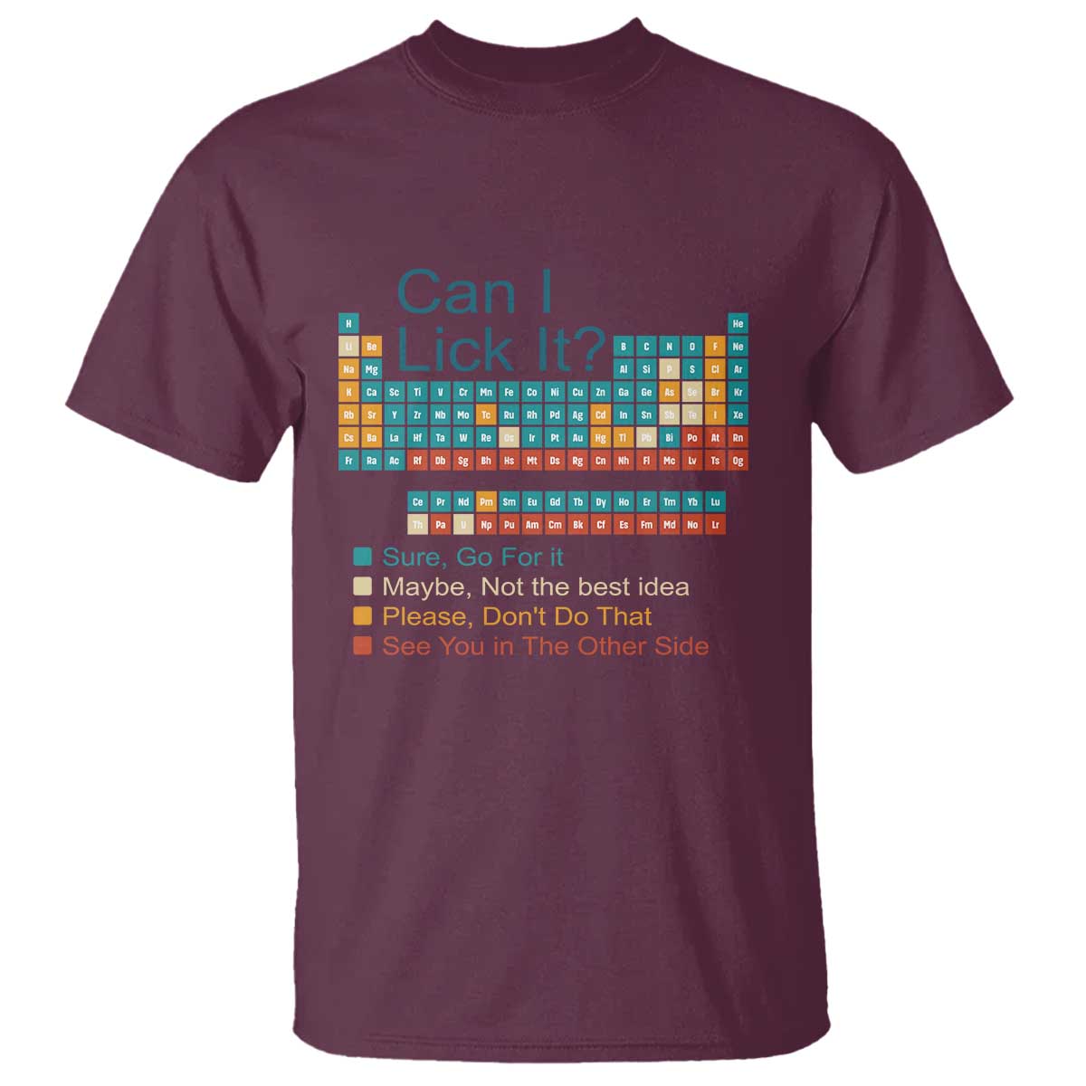 Can I Lick It Periodic Table T Shirt Funny Chemistry Science Teacher Student - Wonder Print Shop