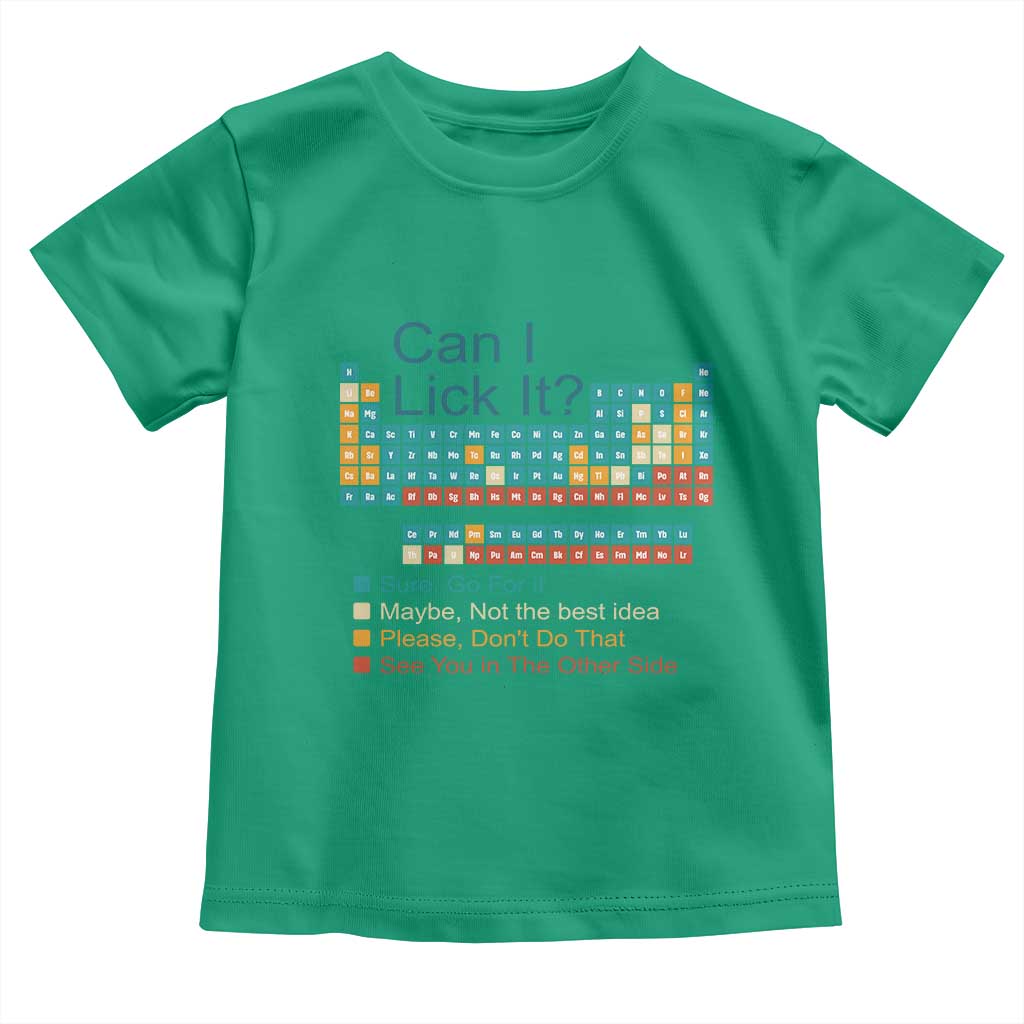 Can I Lick It Periodic Table Toddler T Shirt Funny Chemistry Science Teacher Student - Wonder Print Shop