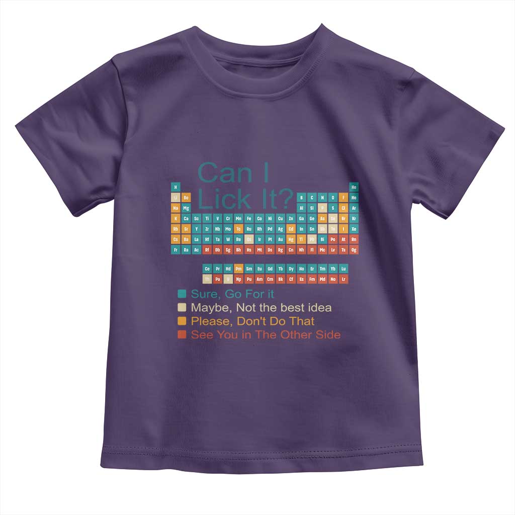 Can I Lick It Periodic Table Toddler T Shirt Funny Chemistry Science Teacher Student - Wonder Print Shop