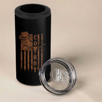 Retro Cowboy 4 in 1 Can Cooler Tumbler USA Flag Texas Western Country Rodeo Southern