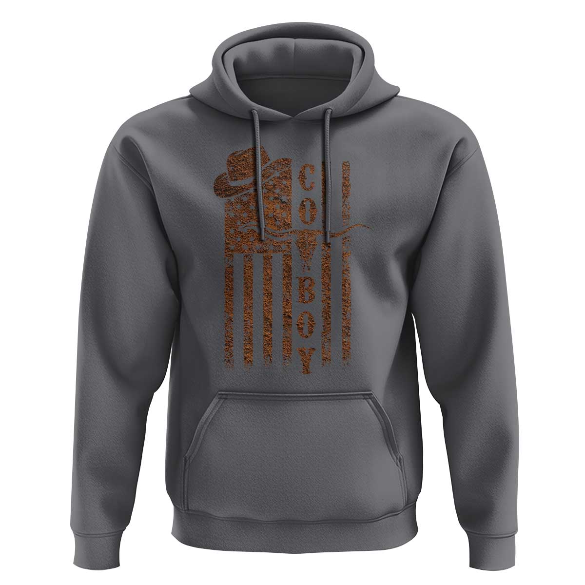 Retro Cowboy Hoodie USA Flag Texas Western Country Rodeo Southern