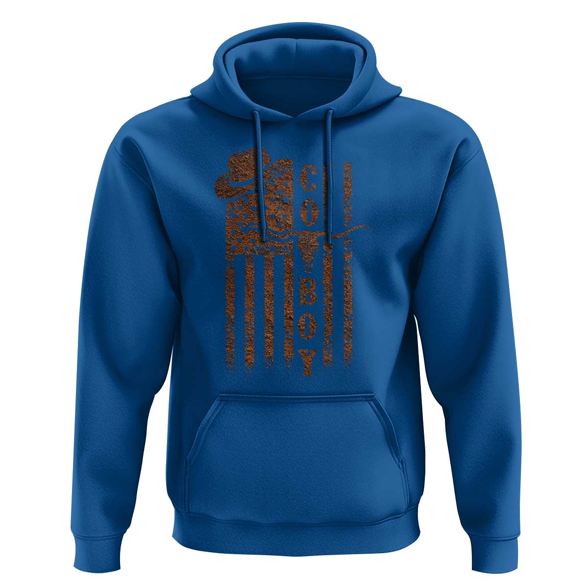 Retro Cowboy Hoodie USA Flag Texas Western Country Rodeo Southern