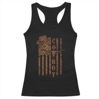 Retro Cowboy Racerback Tank Top USA Flag Texas Western Country Rodeo Southern
