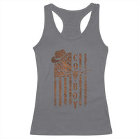 Retro Cowboy Racerback Tank Top USA Flag Texas Western Country Rodeo Southern