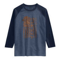 Retro Cowboy Raglan Shirt USA Flag Texas Western Country Rodeo Southern