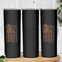 Retro Cowboy Skinny Tumbler USA Flag Texas Western Country Rodeo Southern