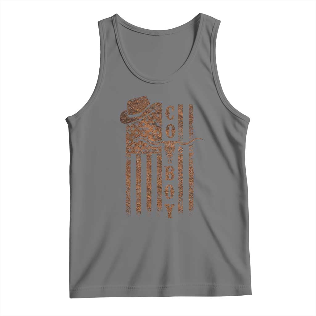 Retro Cowboy Tank Top USA Flag Texas Western Country Rodeo Southern