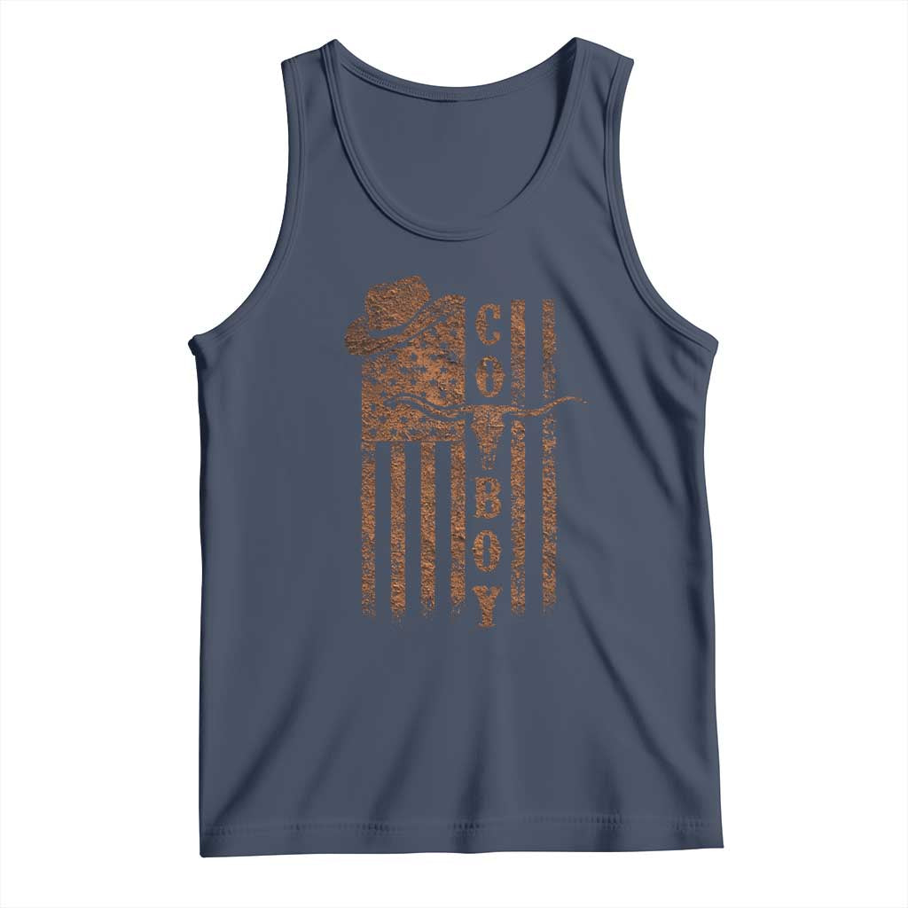 Retro Cowboy Tank Top USA Flag Texas Western Country Rodeo Southern