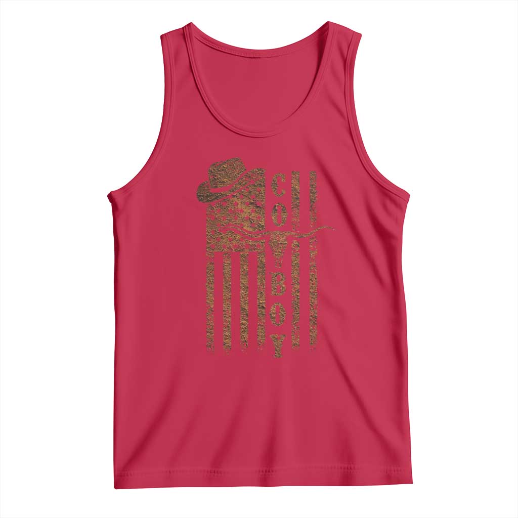 Retro Cowboy Tank Top USA Flag Texas Western Country Rodeo Southern