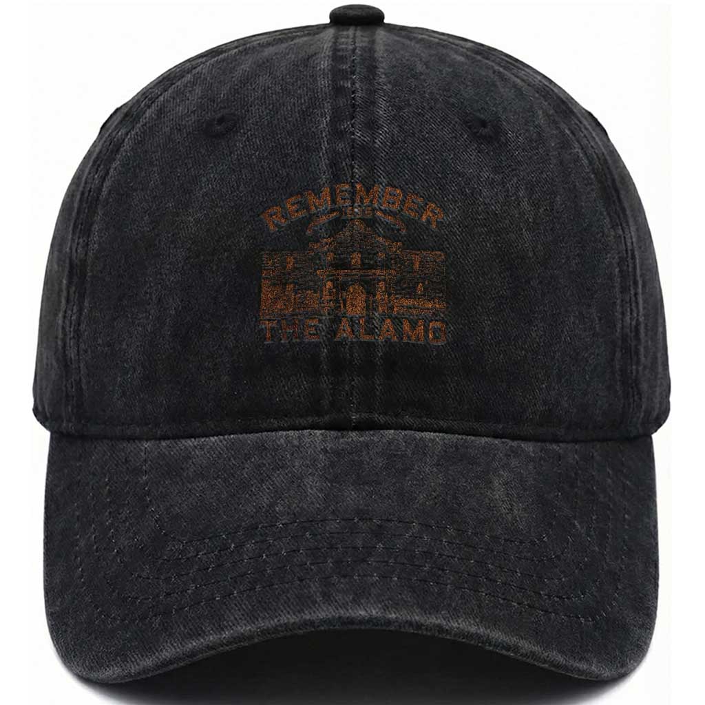 Remember The Alamo Washed Cotton Baseball Cap Texas Souvenir History San Antonio Pride