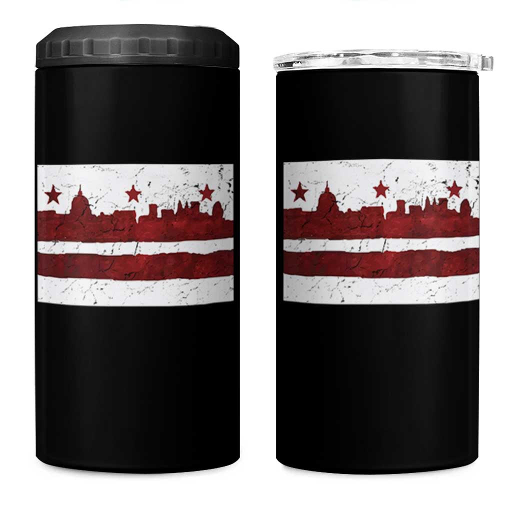 Washington DC Flag 4 in 1 Can Cooler Tumbler