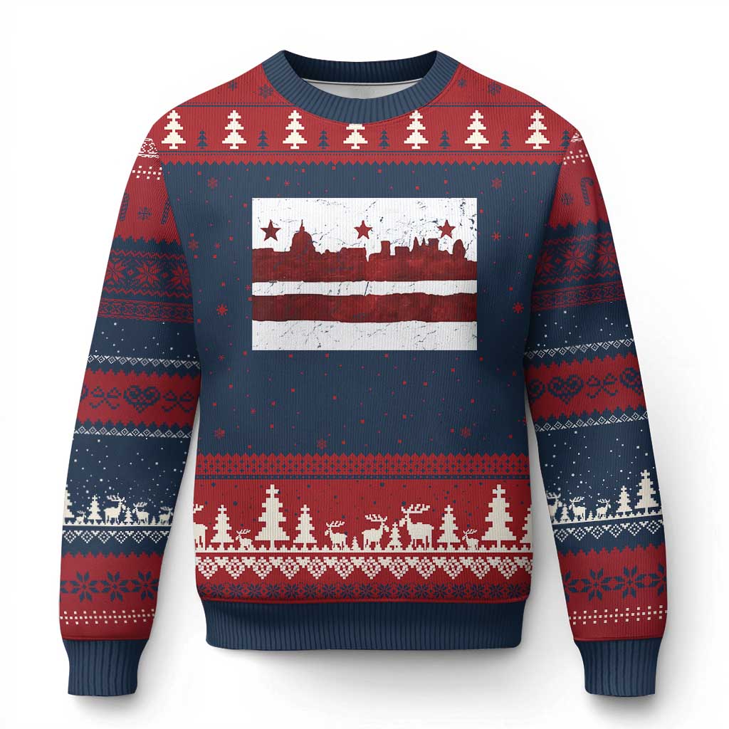 Washington DC Flag Ugly Christmas Sweater