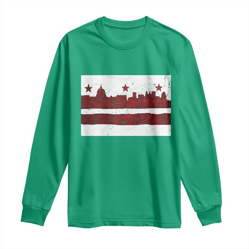 Washington DC Flag Long Sleeve Shirt