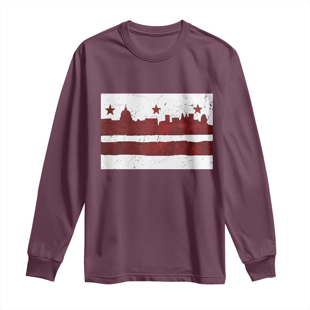 Washington DC Flag Long Sleeve Shirt